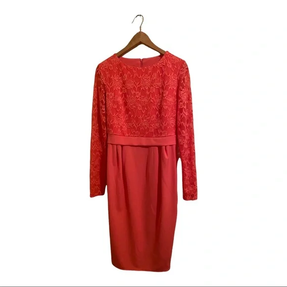 City Goddess London Coral Lace Dress